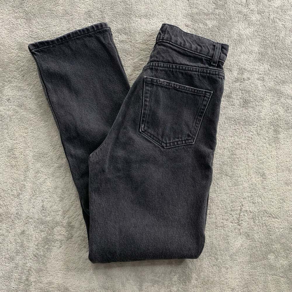 Reformation Cynthia High Rise Straight Jeans Womens 24 Lagoon Destroyed Black